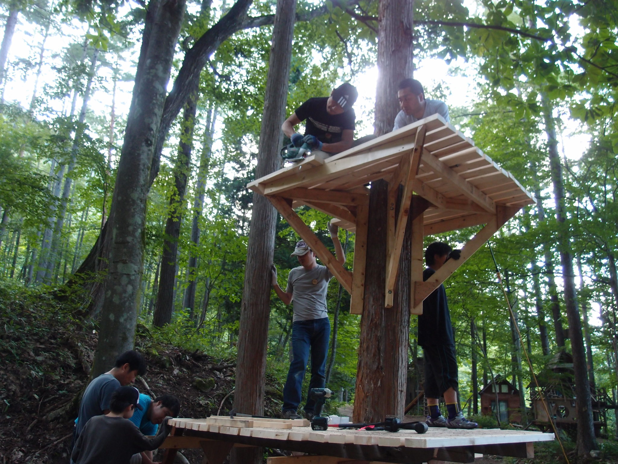 受付終了 夏休みツリーハウスキャンプ3日間 森の中の秘密基地づくり チャレンジワールド